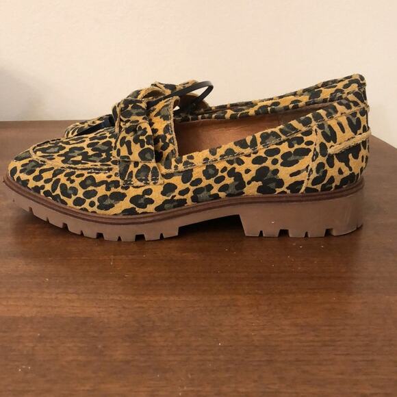 Lucky Brand Leopard Print Tamio Suede Loafer Size 7 New - Picture 7 of 11